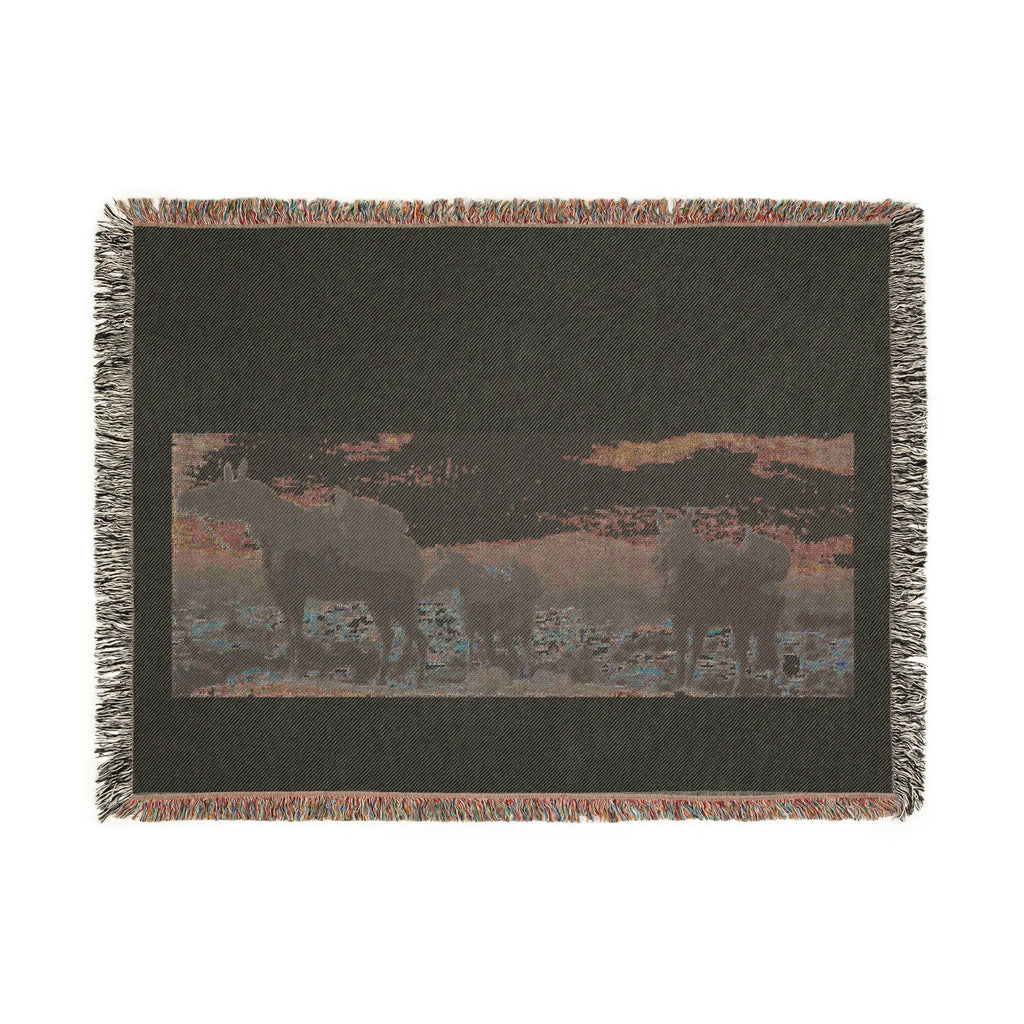 Woven Horse Blanket with Scenic Country Landscape