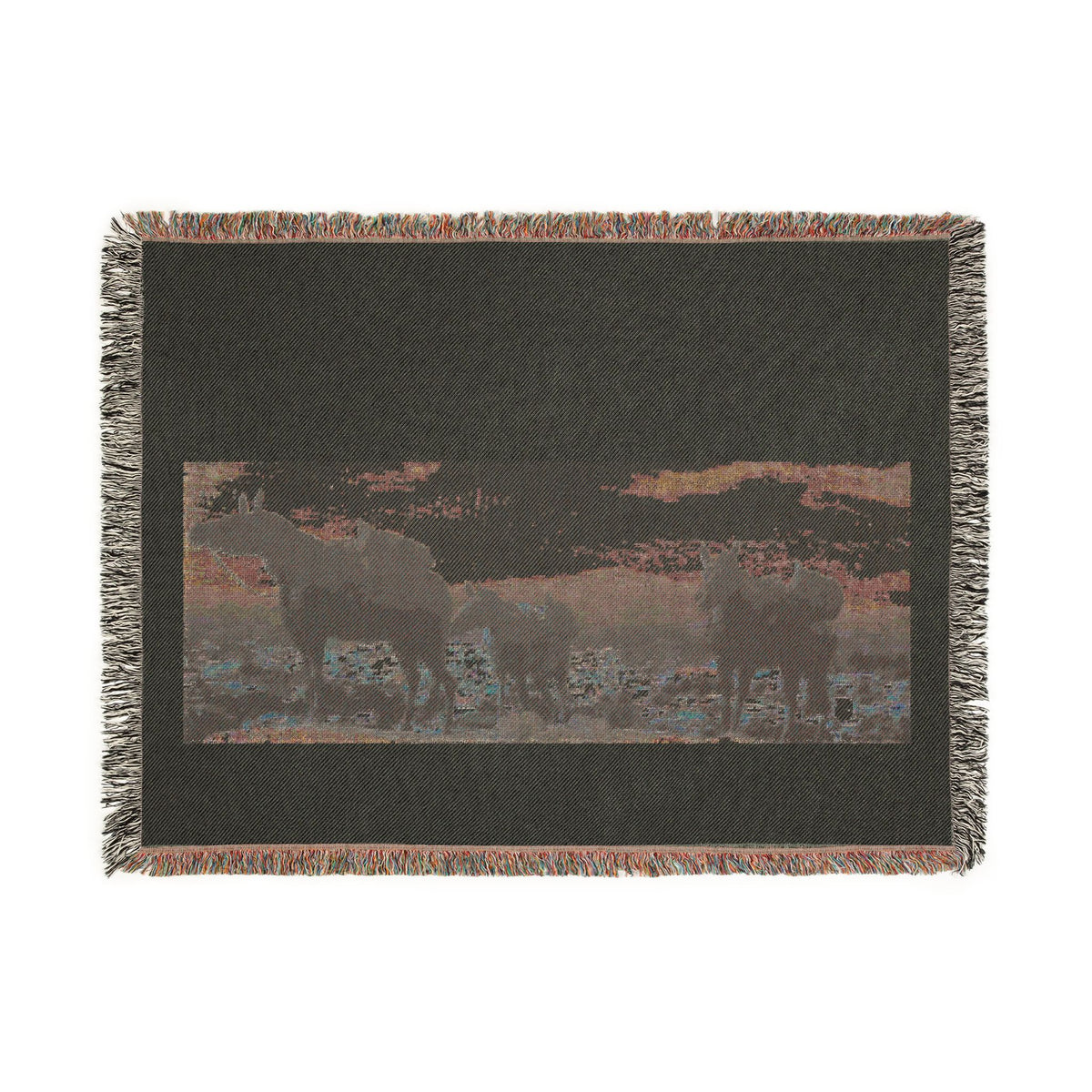 Woven Horse Blanket with Scenic Country Landscape