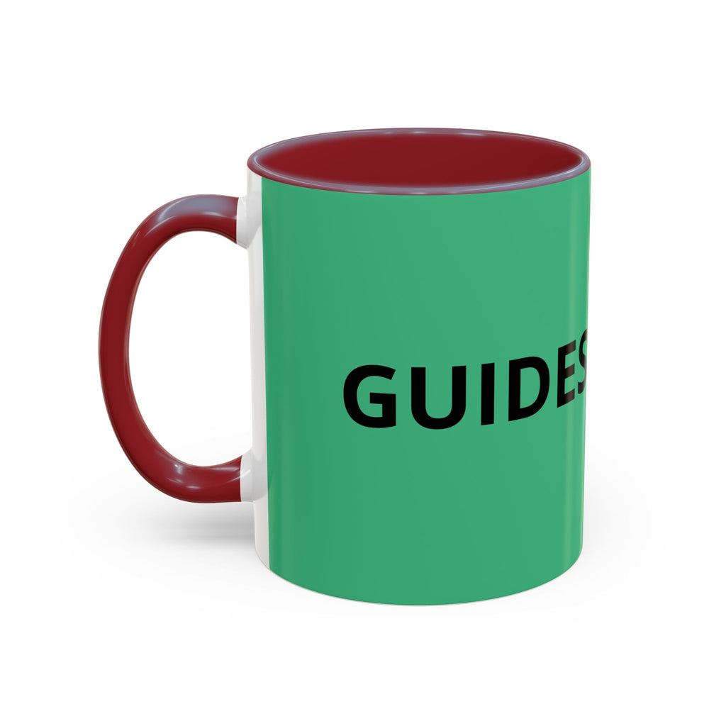 Taza de café roja con interior y asa negros