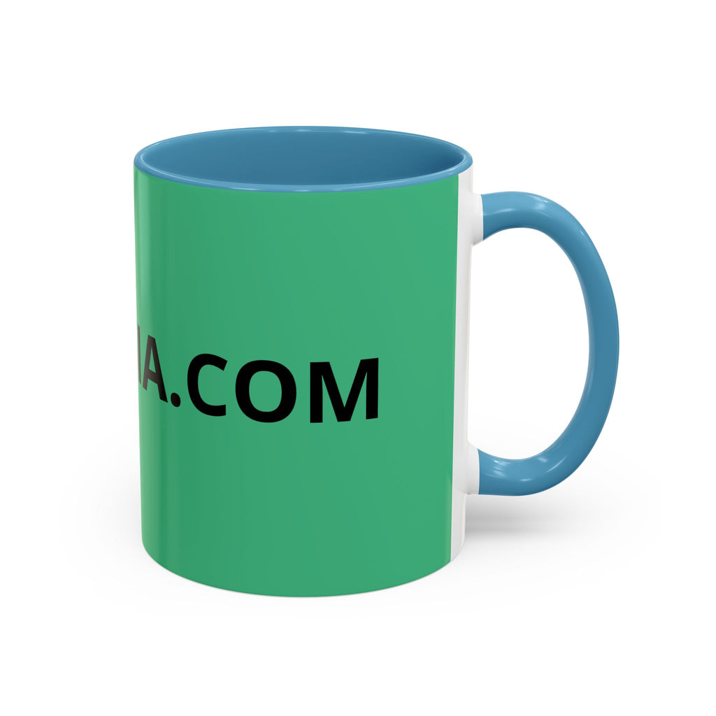 Taza de café roja con interior y asa negros