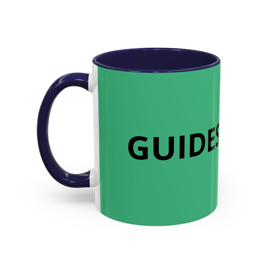 Taza de café roja con interior y asa negros