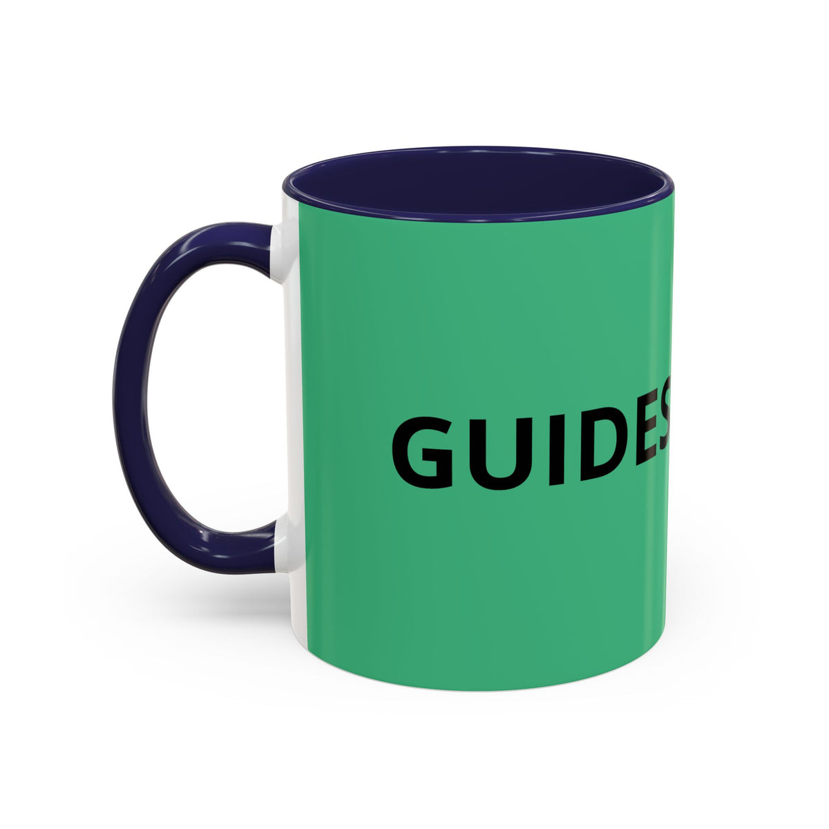 Taza de café roja con interior y asa negros