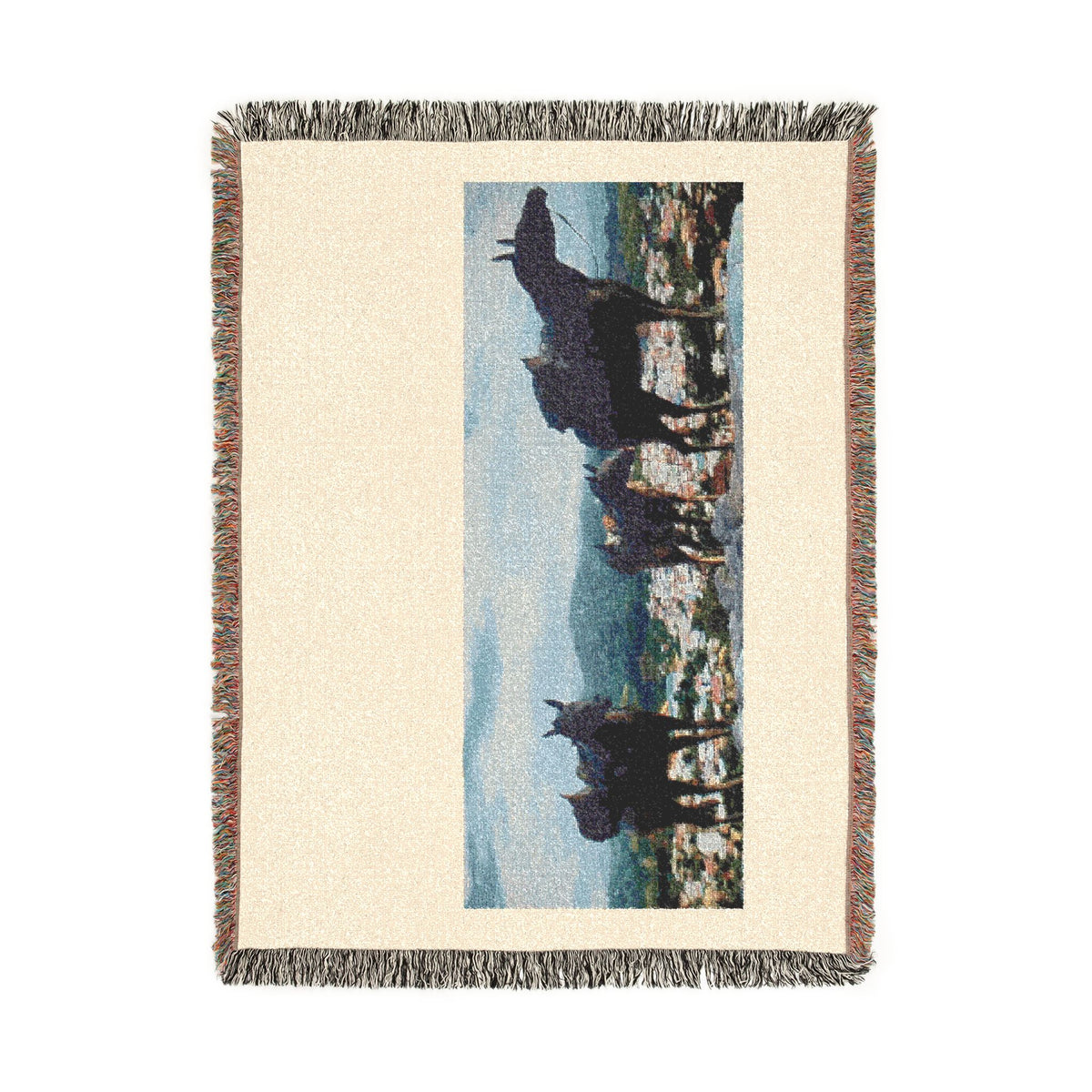 Woven Horse Blanket with Scenic Country Landscape