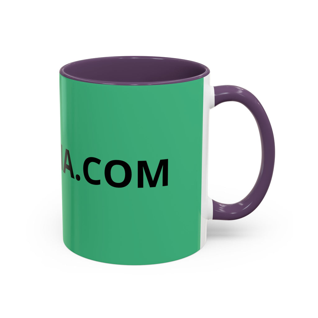 Taza de café roja con interior y asa negros