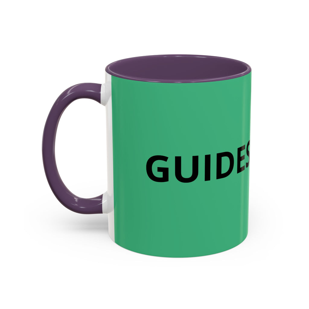 Taza de café roja con interior y asa negros