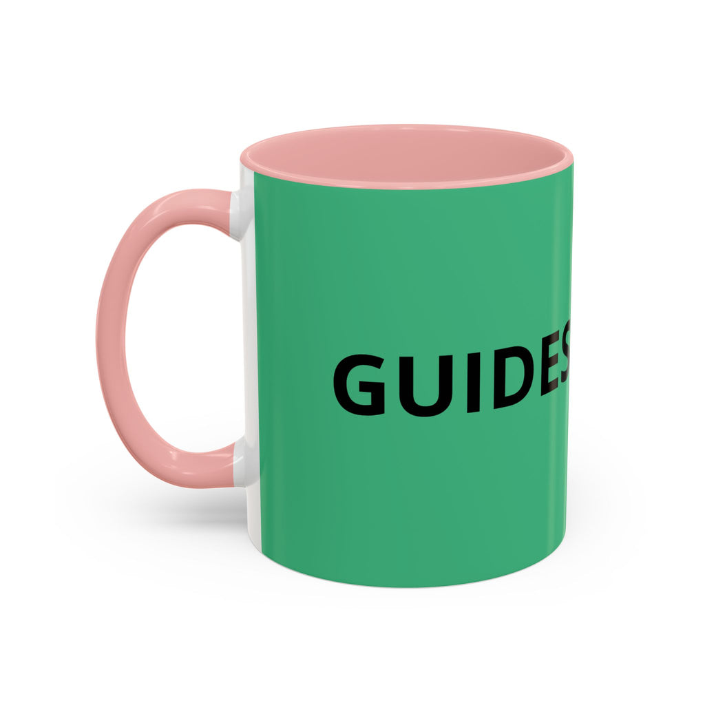 Taza de café roja con interior y asa negros