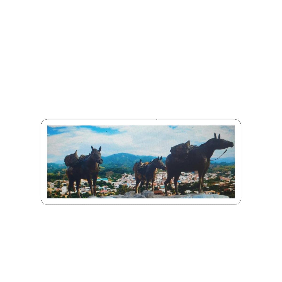 Mountain Donkeys Scenic Kiss-Cut Sticker