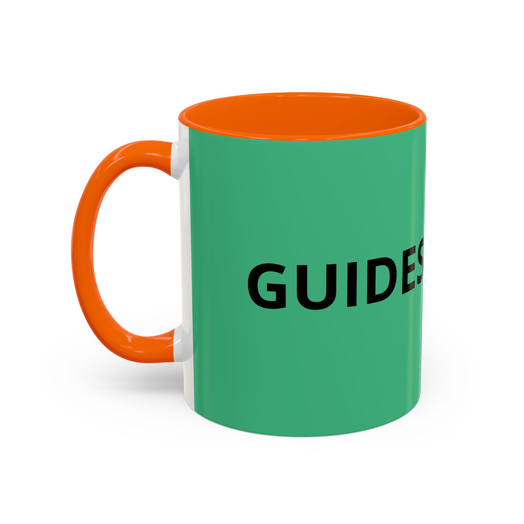 Taza de café roja con interior y asa negros