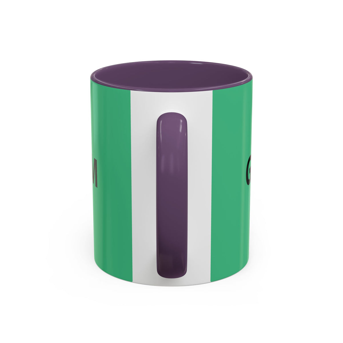 Taza de café roja con interior y asa negros