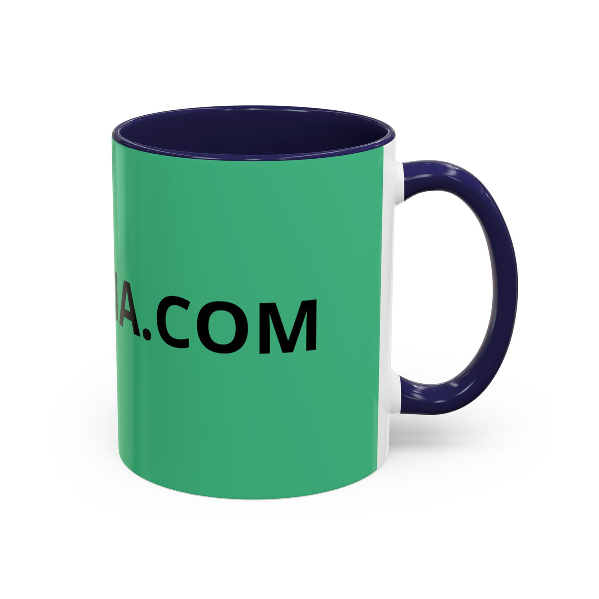 Taza de café roja con interior y asa negros